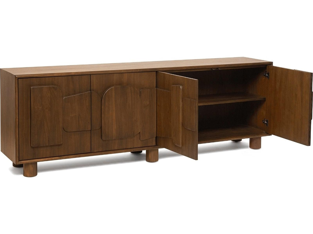 August 90-Inch Walnut Wood Classic Credenza