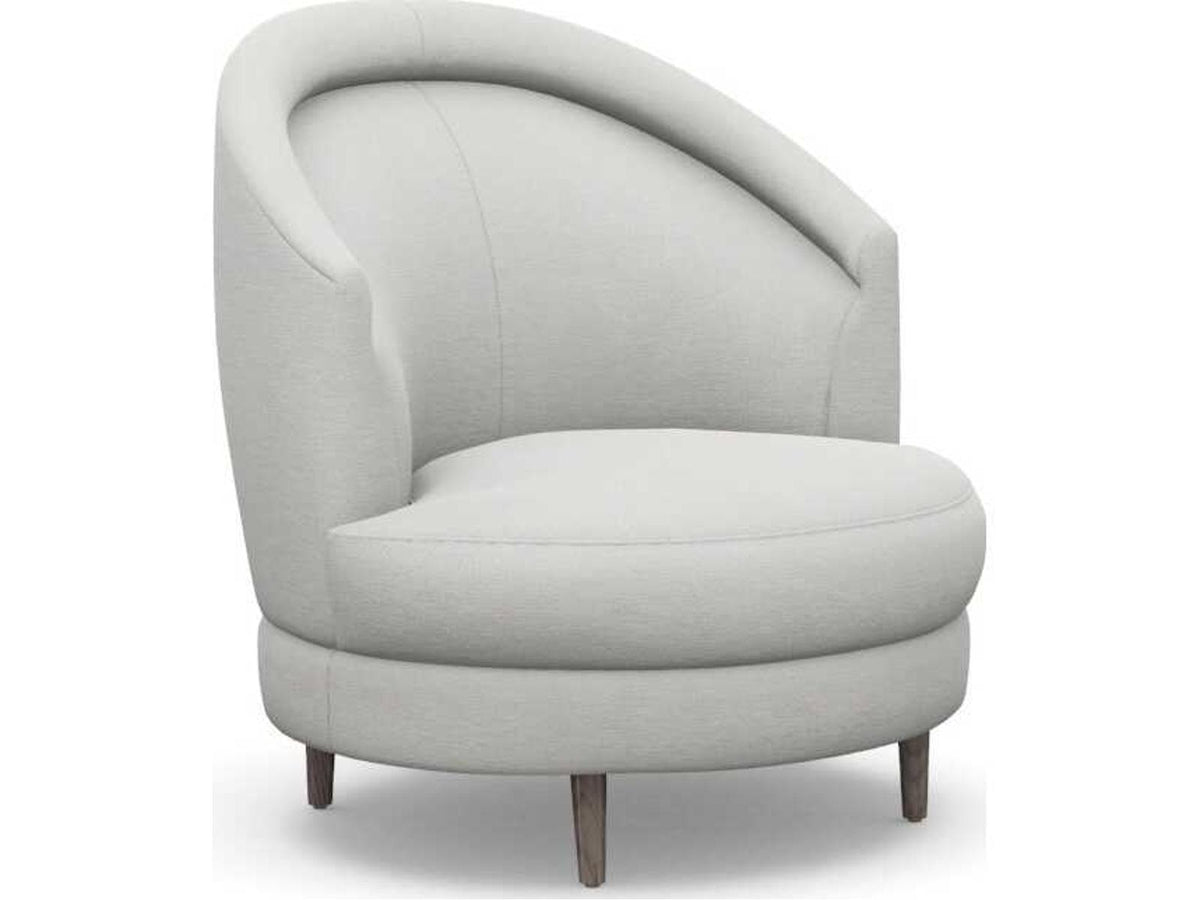 Capri Swivel Accent Chair in Gray Faux Linen