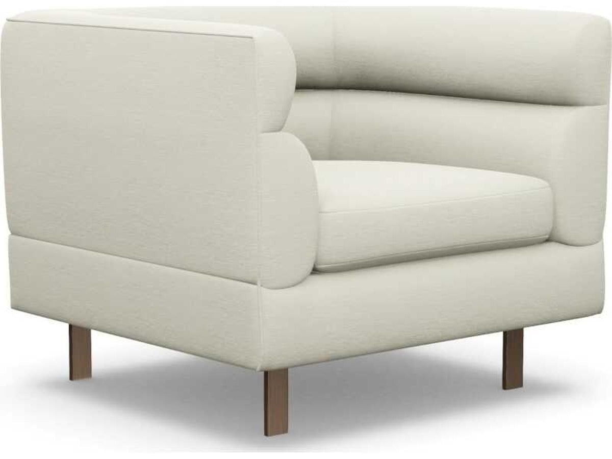 Ornette White Club Chair with Bronze Metal Legs