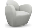 Miami Swivel Accent Chair in Cream Faux Linen