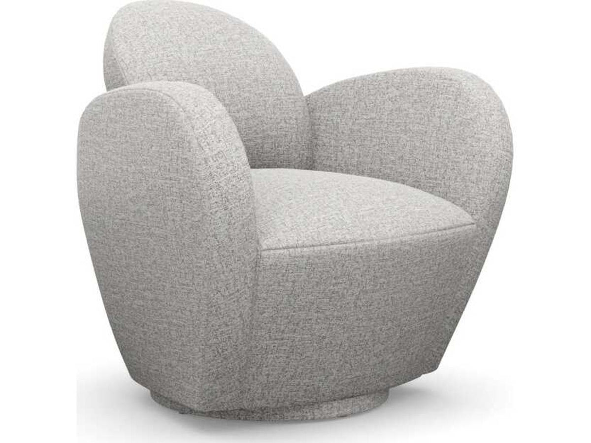 Miami Swivel Accent Chair in Gray Paseo Linen