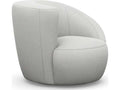 Carlisle Swivel Faux Linen Accent Chair in White