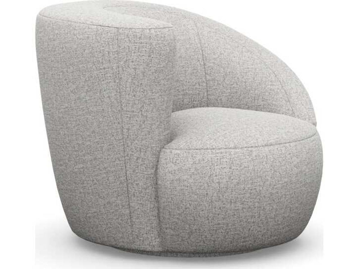 Carlisle Swivel Accent Chair in Gray Faux Linen