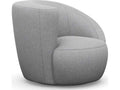 Carlisle Swivel Gray Accent Chair in Faux Linen