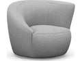 Carlisle Swivel Accent Chair in Gray Faux Linen