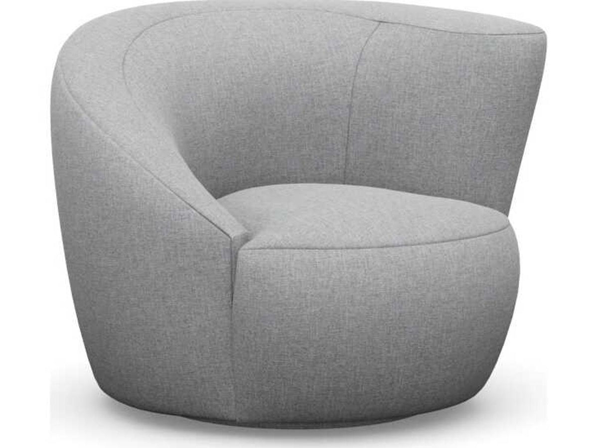 Carlisle Swivel Accent Chair in Gray Faux Linen