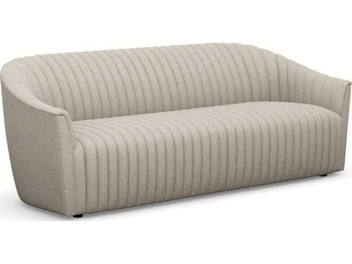 Channel 3-Seat Loma Weave Upholstered Sofa in Wheat Beige