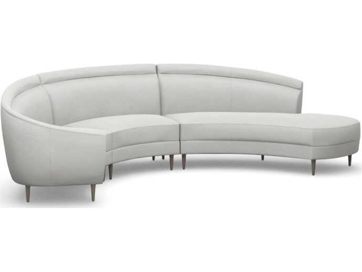 Capri 3-Piece Chaise Sectional Sofa in Gray Upholstery