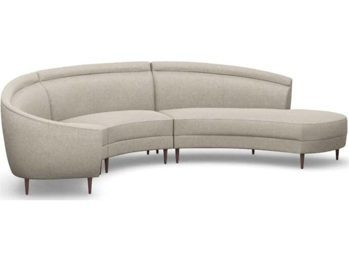 Capri 3-Piece Right Chaise Beige Upholstered Sectional Sofa