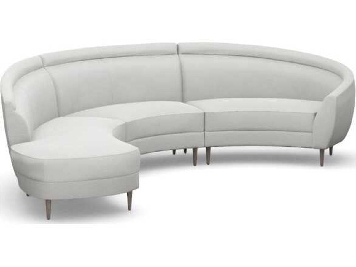 Capri 3-Piece Left Chaise Modular Gray Upholstered Sectional Sofa