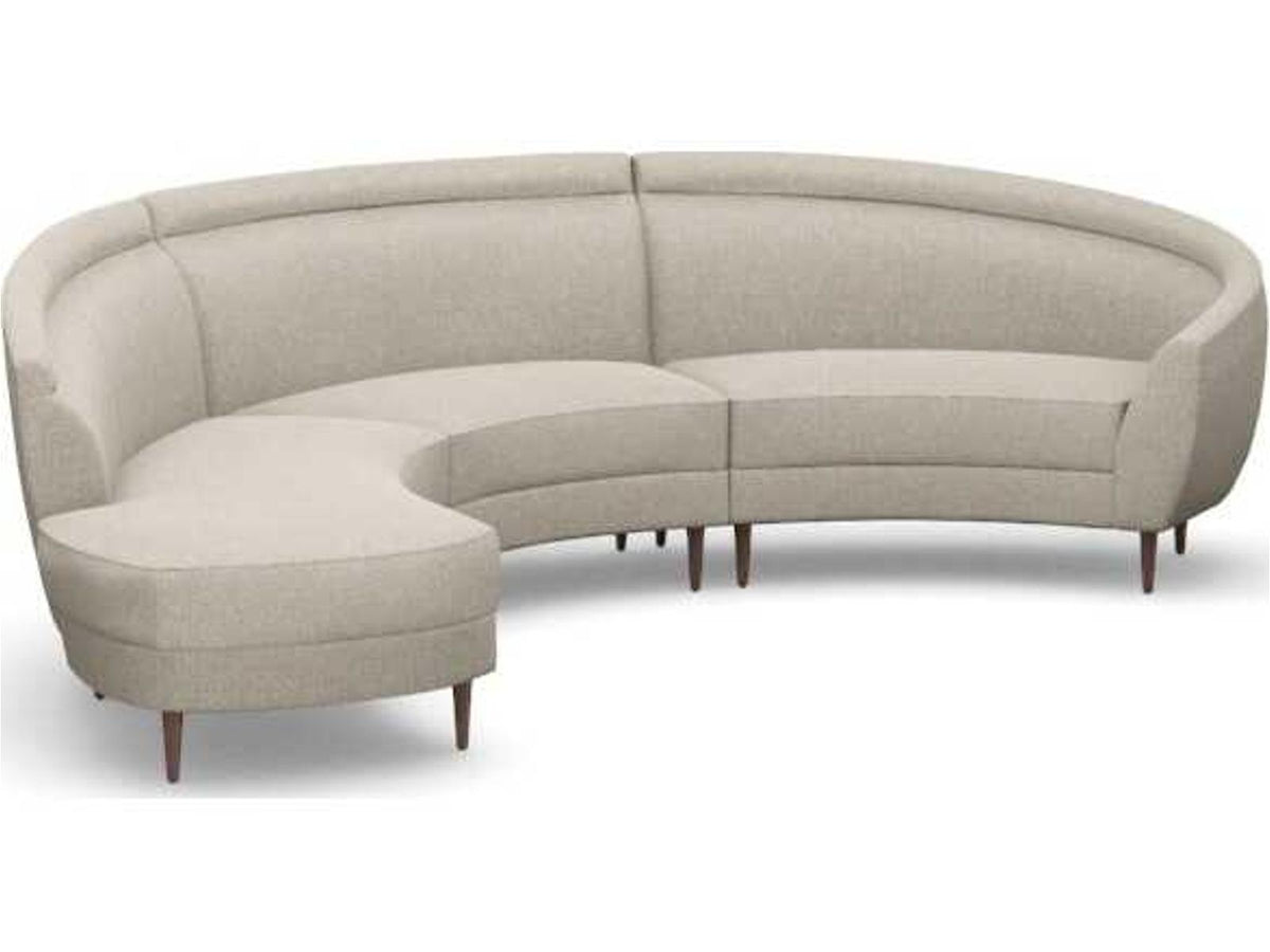 Capri 3-Piece Left Chaise Beige Upholstered Sectional Sofa
