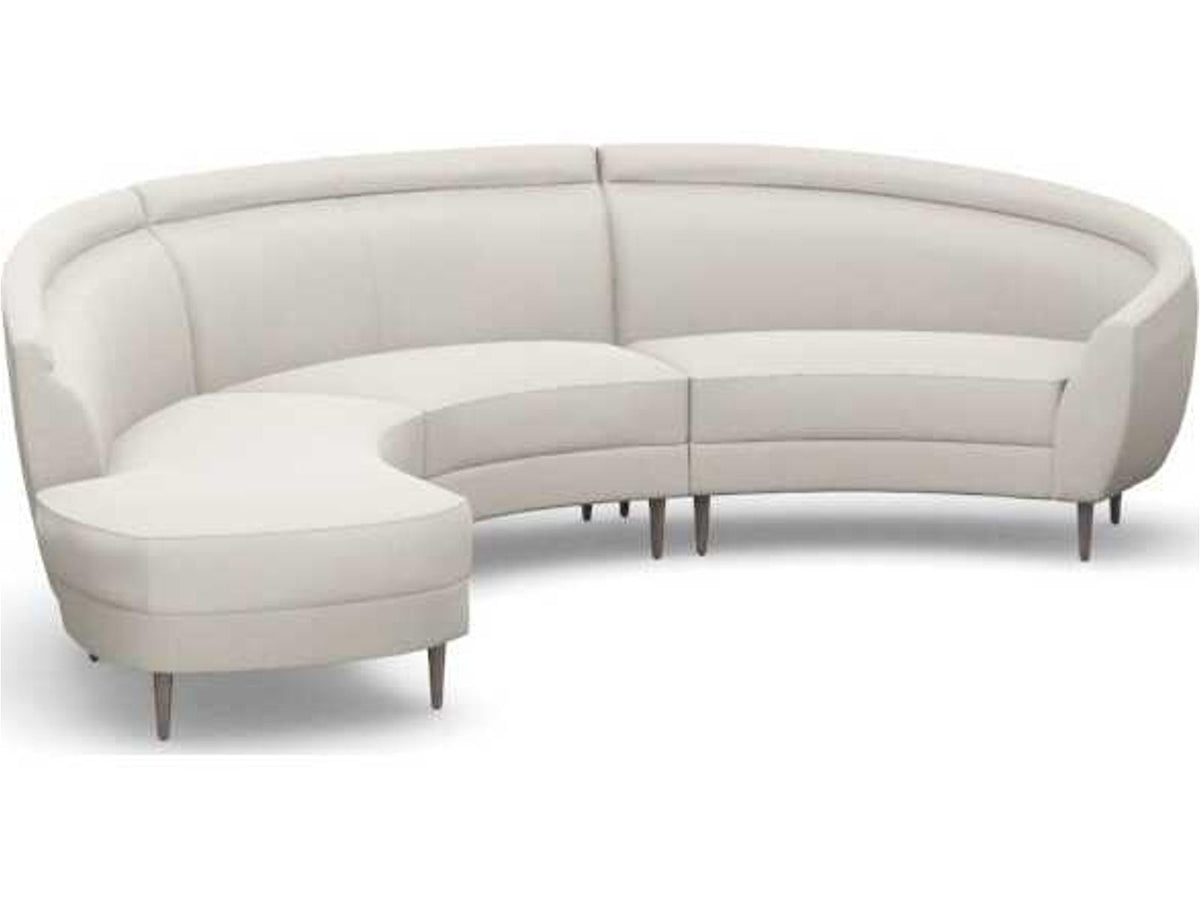 Capri 3-Piece Upholstered Chaise Sectional Sofa in Cream