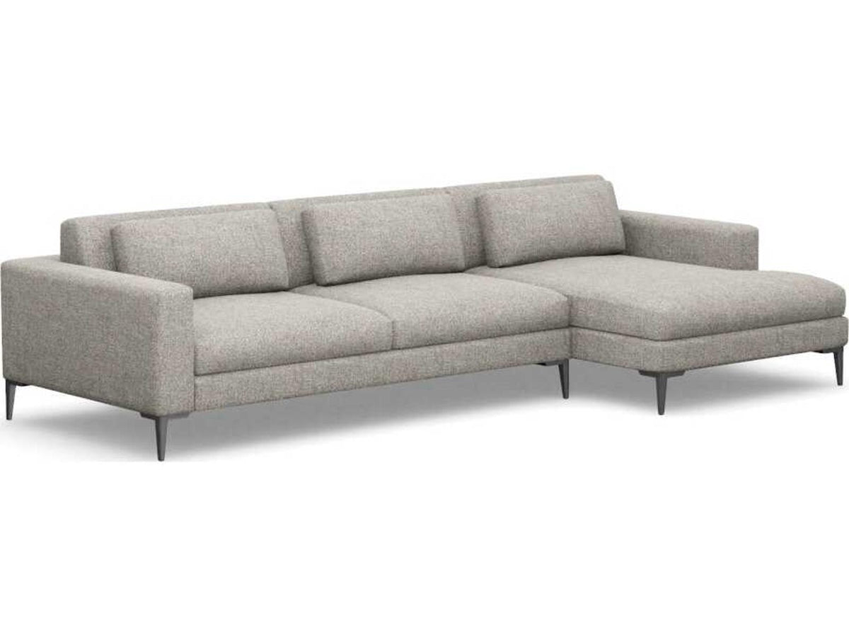 Izzy 2-Piece Right Chaise Sectional Sofa in Gray Loma Weave