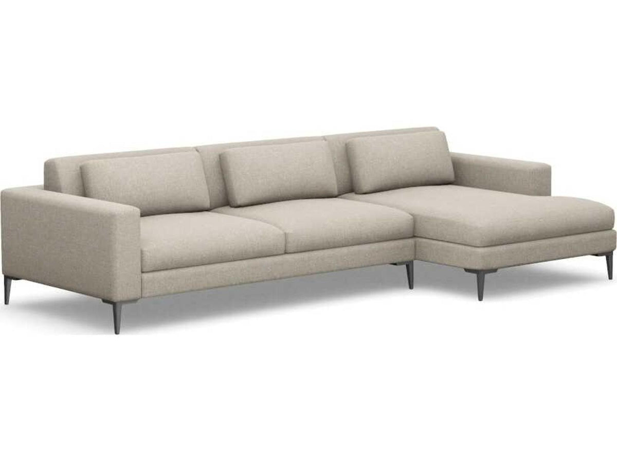 Izzy 2-Piece Right Chaise Polyester Sectional Sofa in Wheat