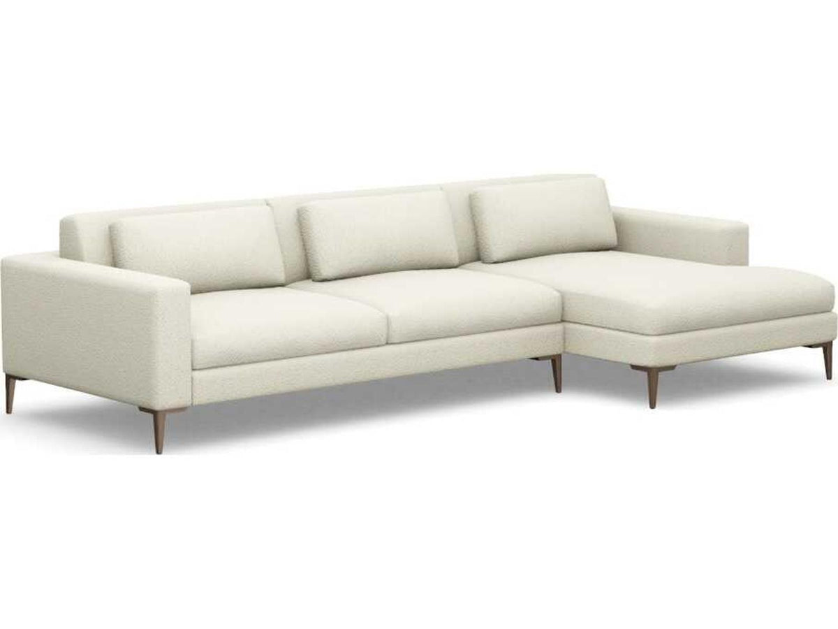 Izzy 2-Piece Chaise Faux Leather Sectional Sofa in Cream