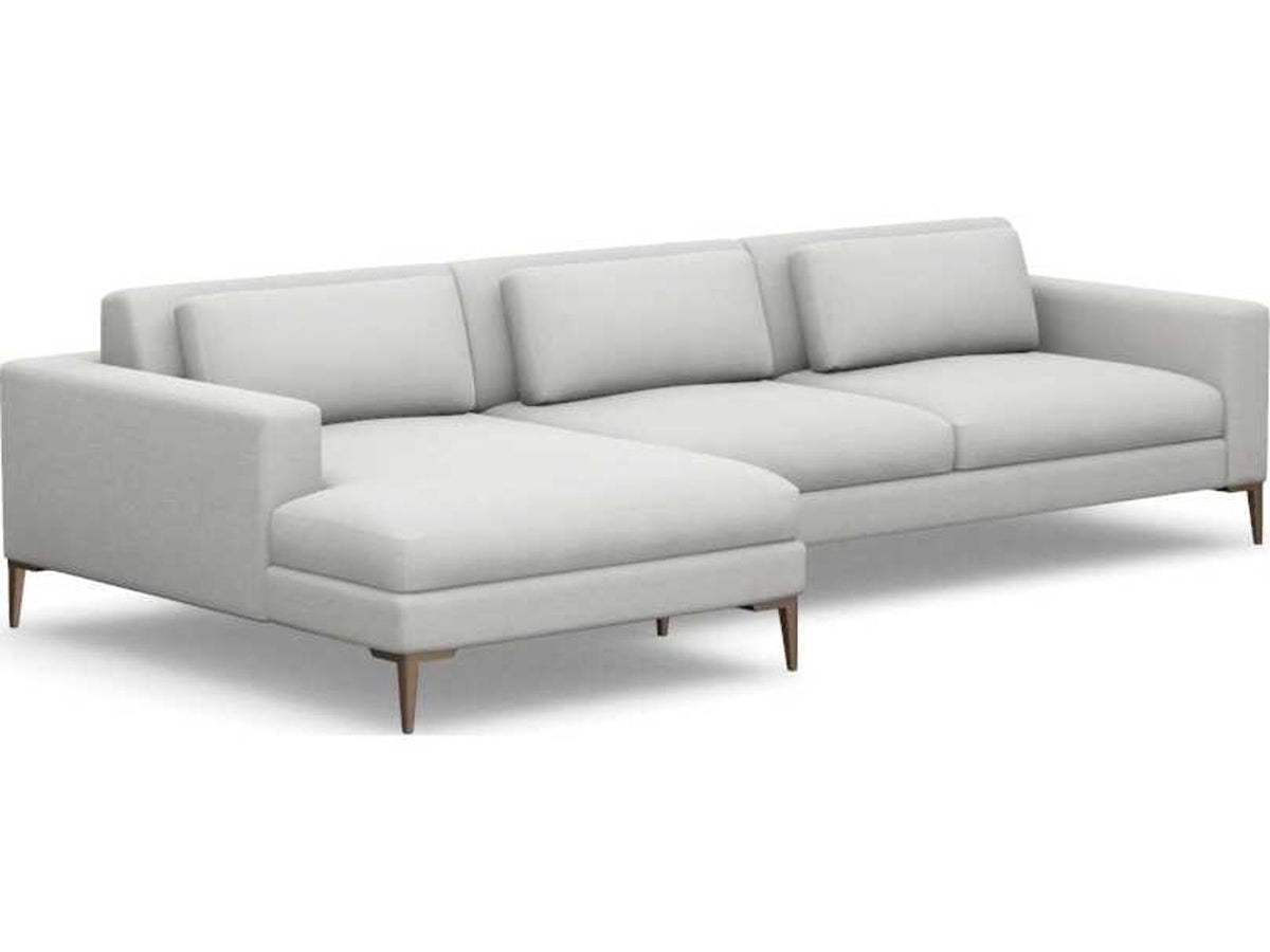 Izzy 2-Piece Left Chaise Sectional Sofa in Beige Faux Linen