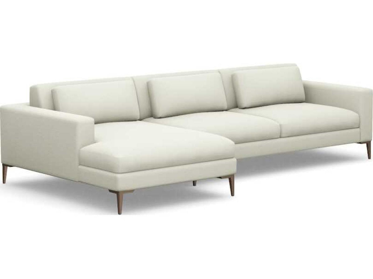Izzy 2-Piece Left Chaise Sectional Sofa in White Upholstery