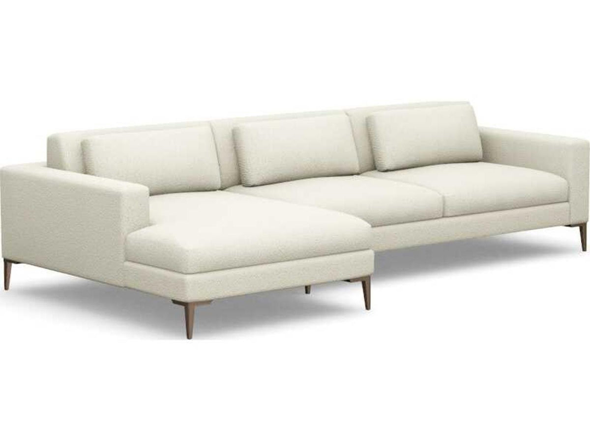 Valencia 3-Piece Upholstered Sectional Sofa in Cream Faux Shearling