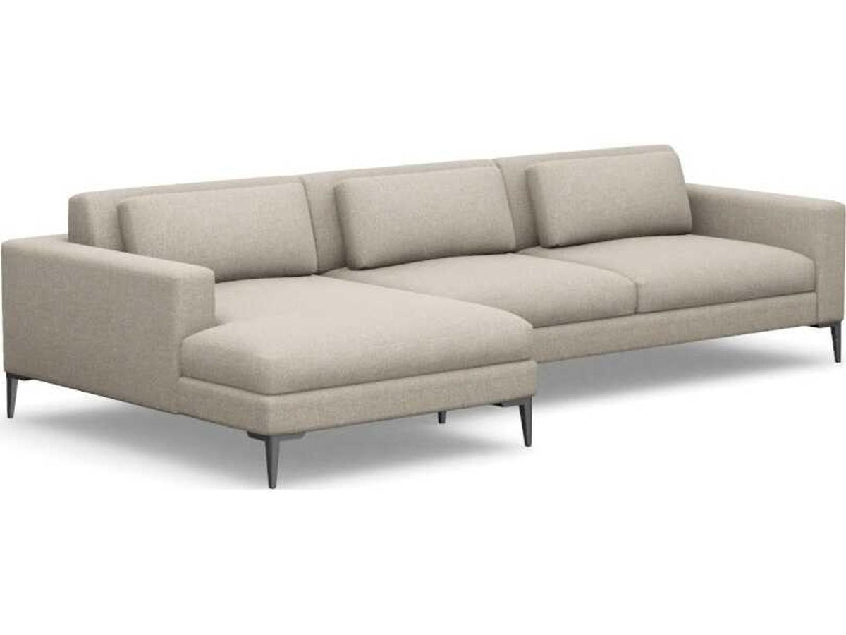 Comodo 2-Piece Left Chaise Upholstered Sectional Sofa in Beige