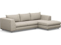 Comodo 2-Piece Right Chaise Sectional Sofa in Beige Upholstery