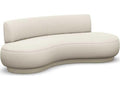 Nuage 3-Seat Right Arm Facing Faux Linen Sofa in Pearl White