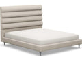 Channel Upholstered California King Platform Bed in Bluff Walnut