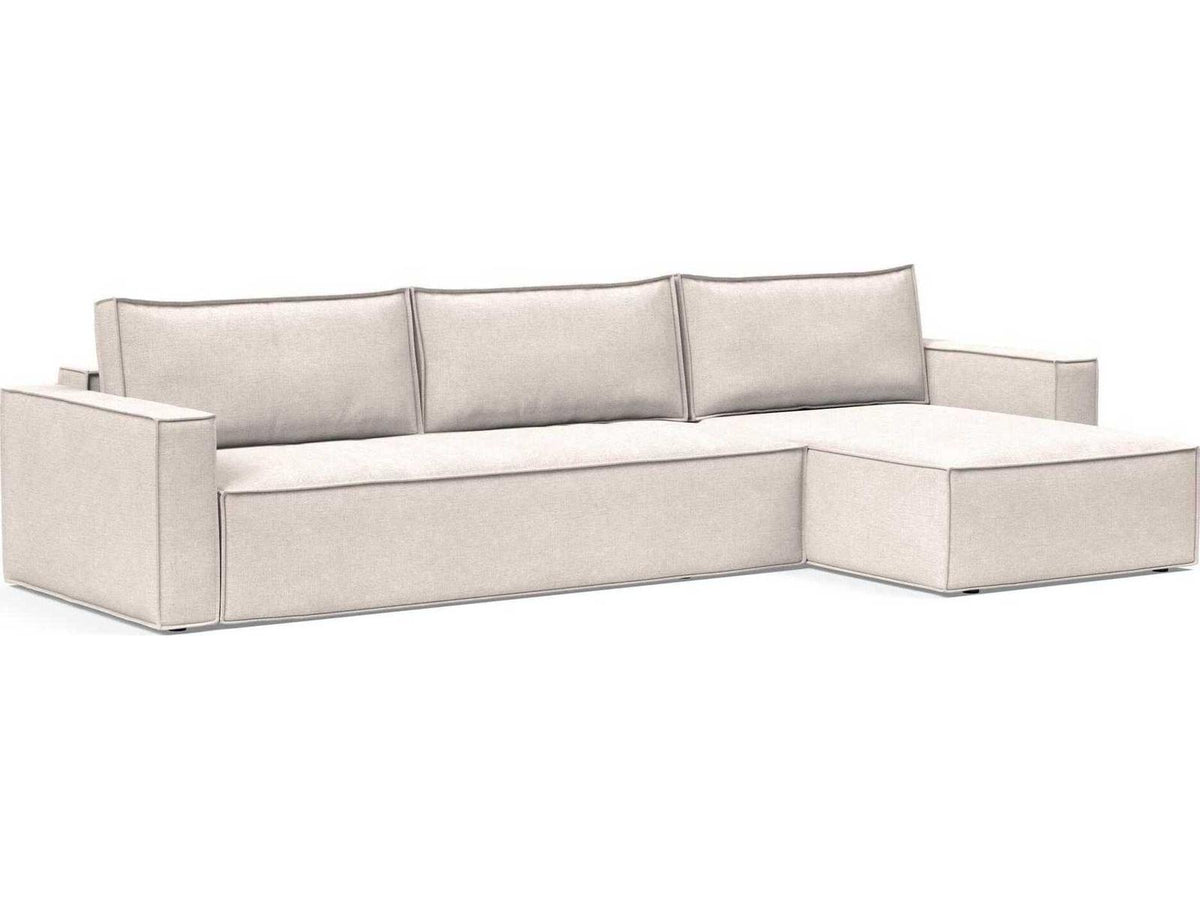 Living Newilla Adario Basmati Upholstered Sofa Bed with Reversible Lounger
