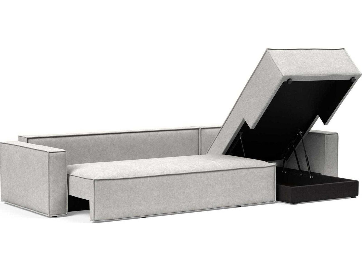 Newilla Adario Fog Upholstered Sleeper Sofa with Reversible Lounger