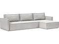 Living Newilla Adario Fog Gray Upholstered Sectional Sofa Bed with Lounger and Slim Arms
