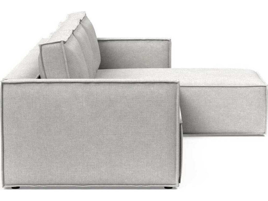 Living Newilla Adario Fog Gray Upholstered Sectional Sofa Bed with Lounger and Slim Arms