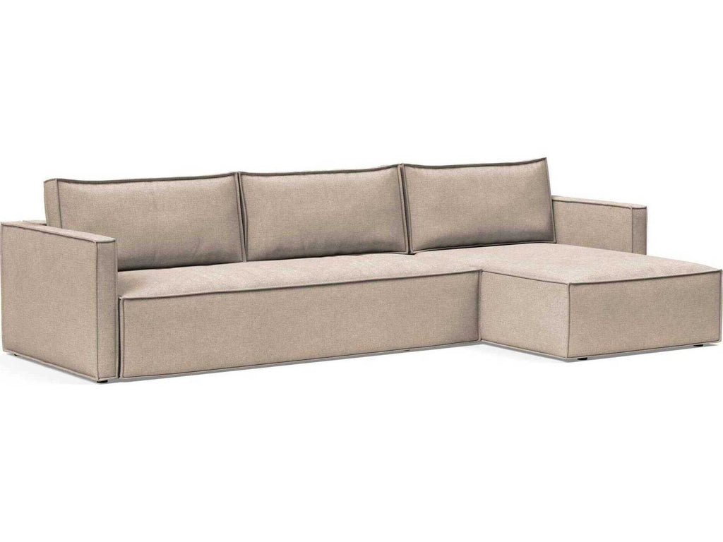 Living Newilla Adario Taupe Brown Upholstered Sectional Sofa Bed with Storage