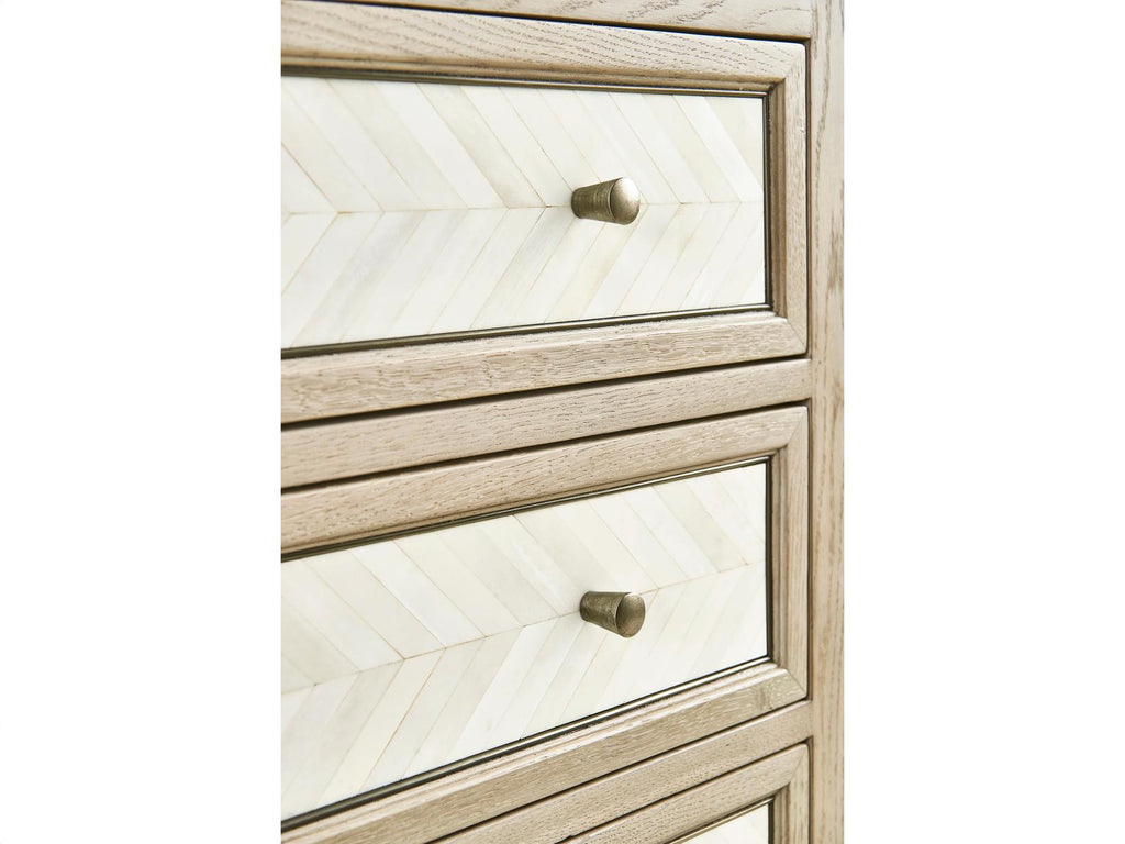 Water 4-Drawers Brown Oak Wood Dresser