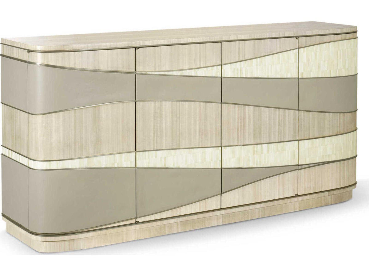 Water Breaker Credenza Console Table in Natural Dyed Koto