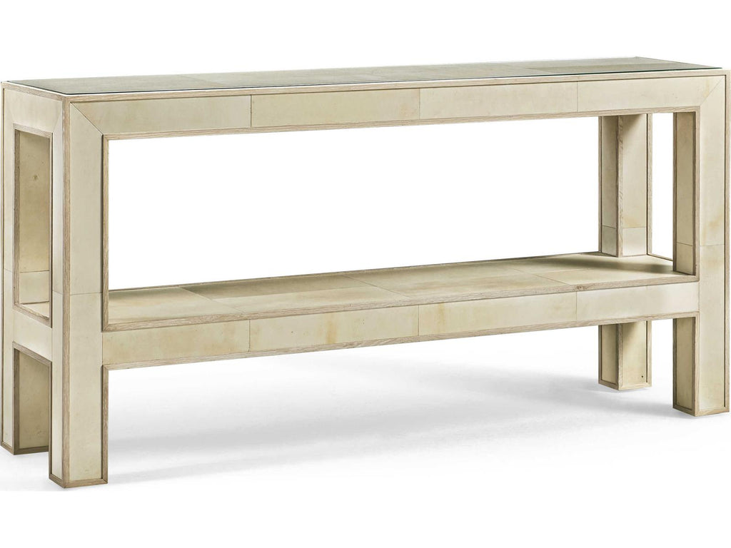 Water Hydra Rectangular Console Table in Parchment Oak