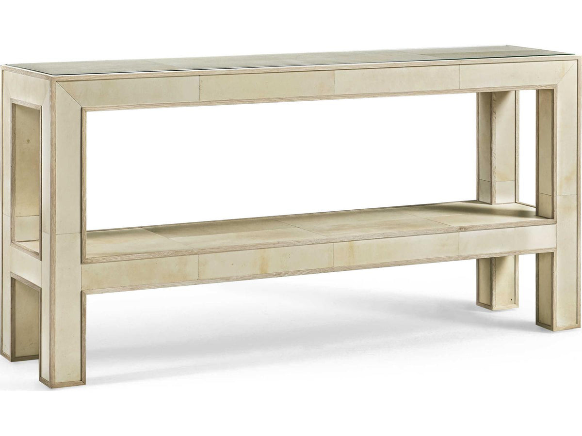 Water Hydra Rectangular Console Table in Parchment Oak
