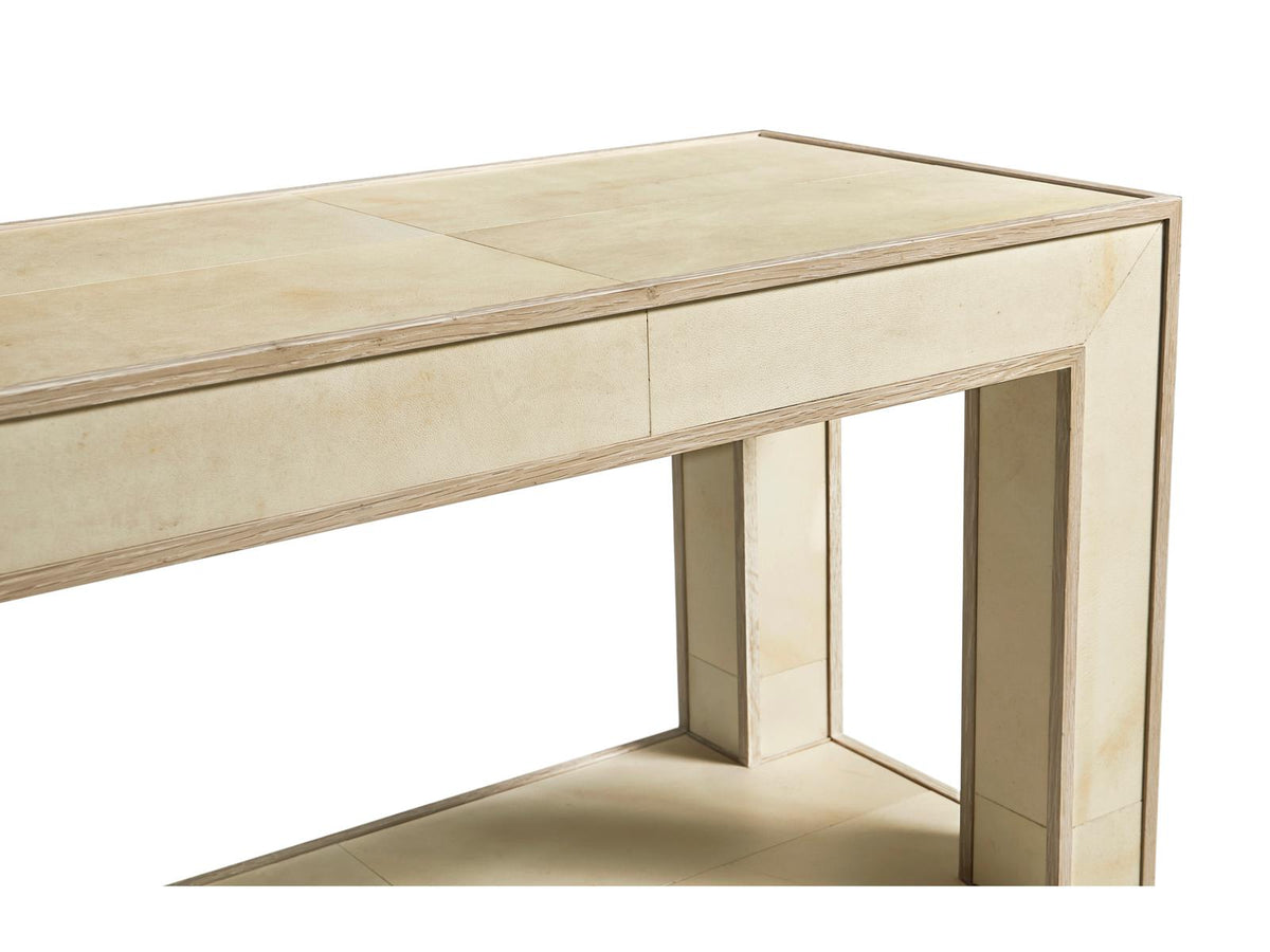 Water Hydra Rectangular Console Table in Parchment Oak