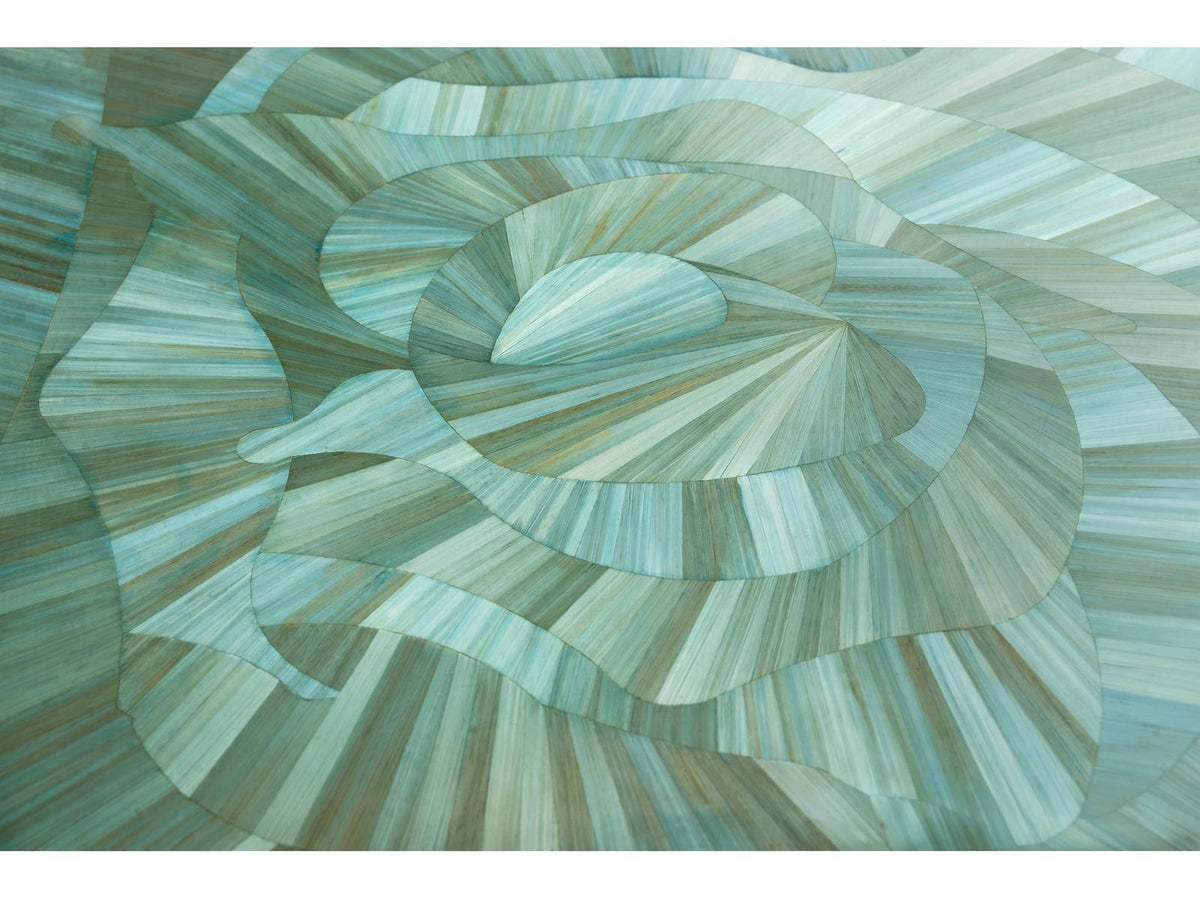 Water Seaglass Square End Table in Blue Straw