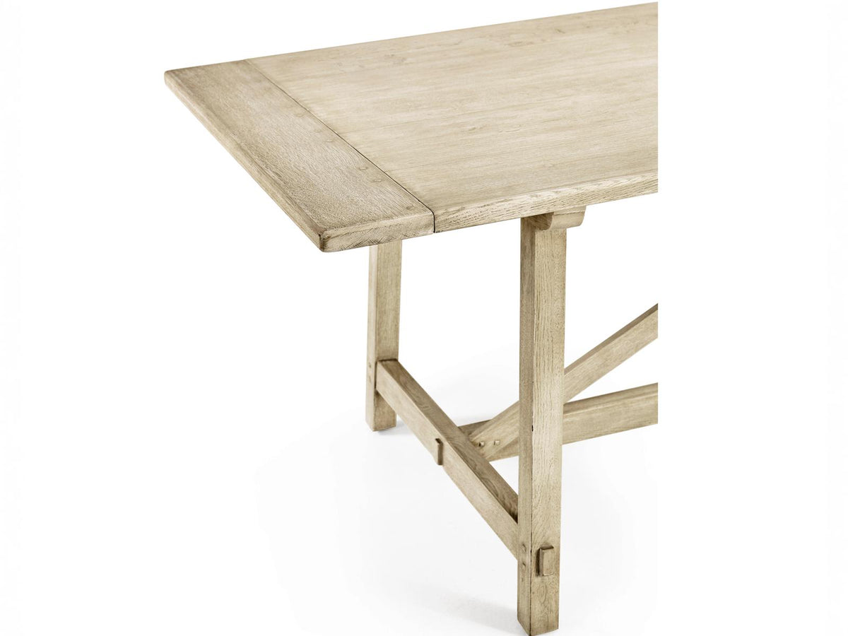 Timeless Rectangular 125-173 Inch Extendable Dining Table Stripped Oak