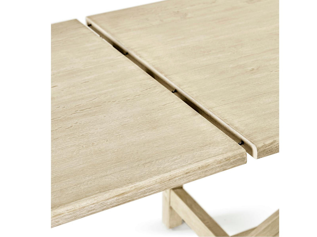 Timeless Rectangular 125-173 Inch Extendable Dining Table Stripped Oak