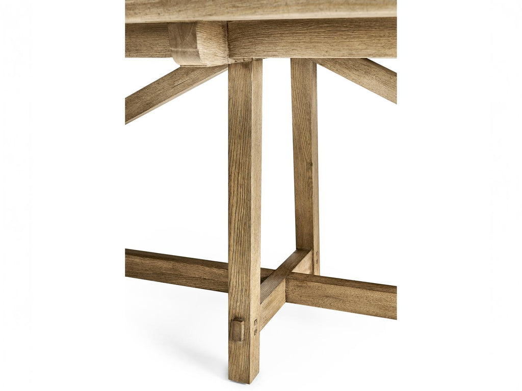 Timeless Sidereal French Laundry Rectangular Extendable Dining Table in Stripped Brown Chestnut