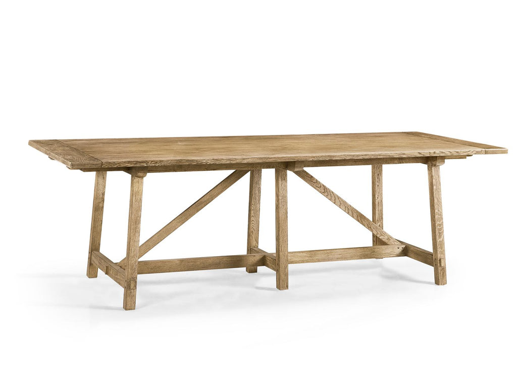 Timeless Rectangular Sidereal French Laundry Dining Table in Stripped Brown Chestnut