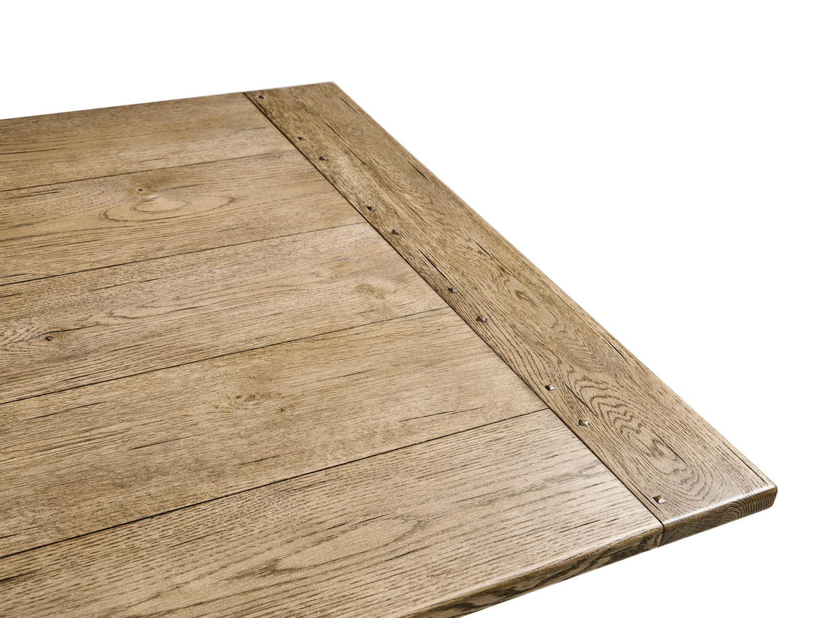 Timeless Rectangular Sidereal French Laundry Dining Table in Stripped Brown Chestnut