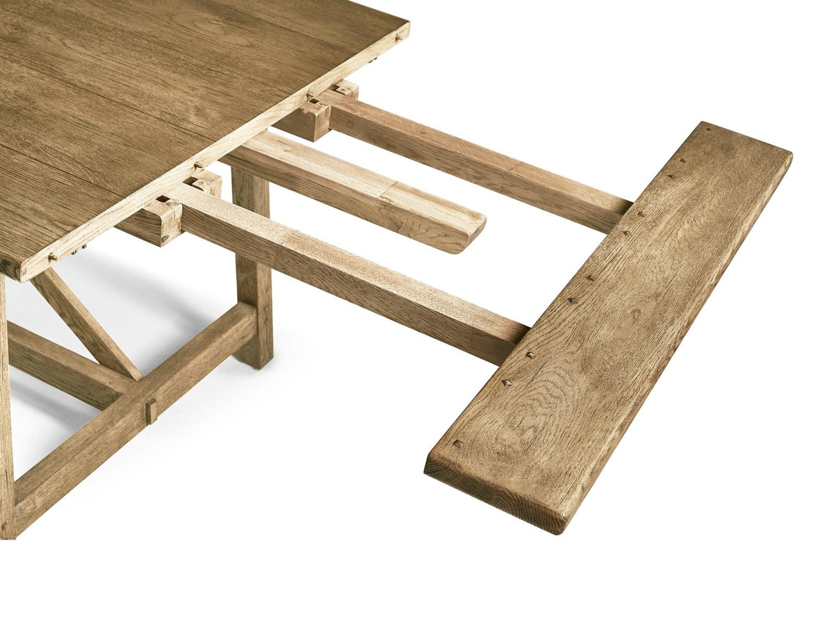 Timeless Rectangular Sidereal French Laundry Dining Table in Stripped Brown Chestnut