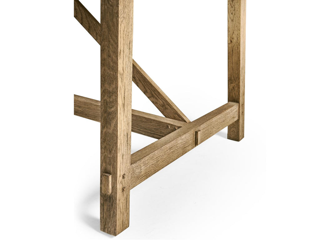 Timeless Rectangular Sidereal French Laundry Dining Table in Stripped Brown Chestnut