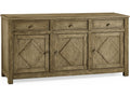 Timeless Oak Credenza Sideboard in Stripped Brown Chestnut