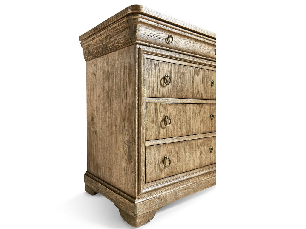 Timeless 5-Drawers Oak Wood Double Dresser