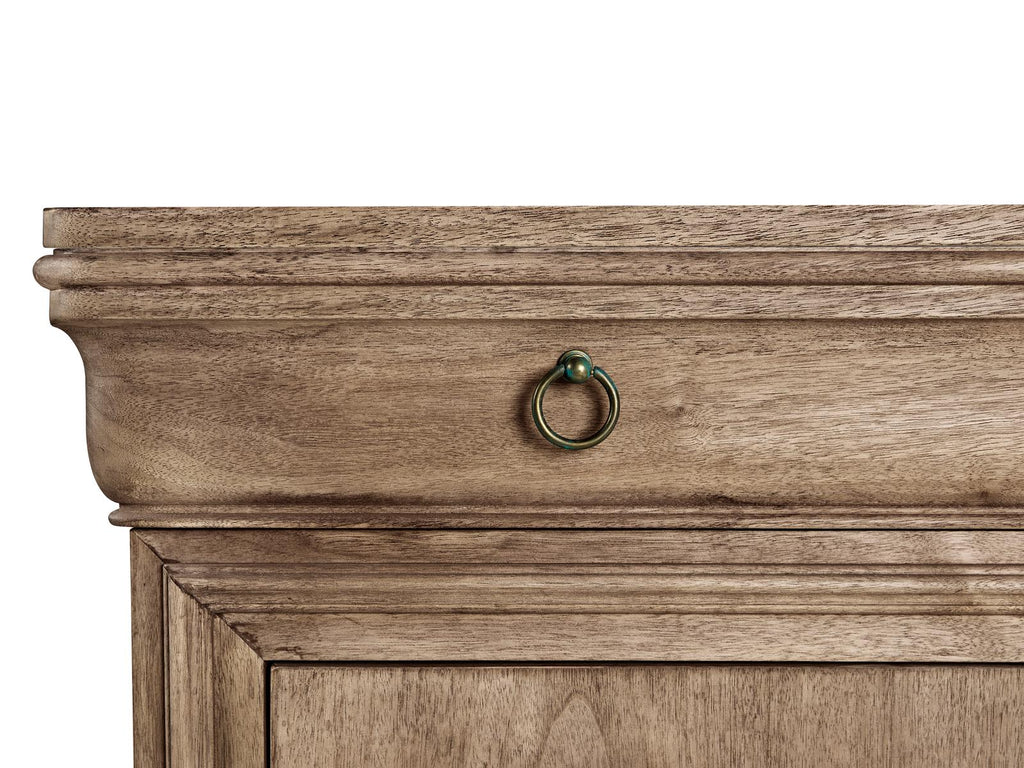 Timeless 5-Drawers Oak Wood Double Dresser