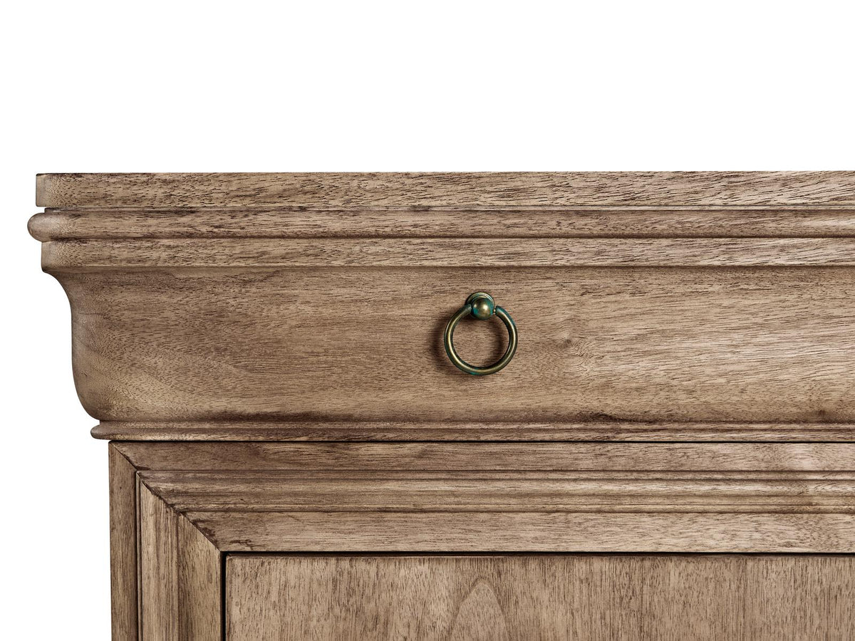 Timeless 5-Drawers Oak Wood Double Dresser