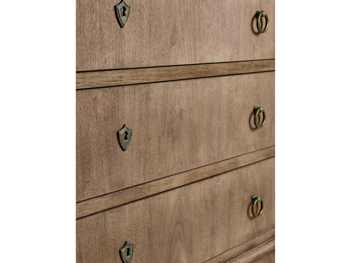 Timeless 5-Drawers Oak Wood Double Dresser