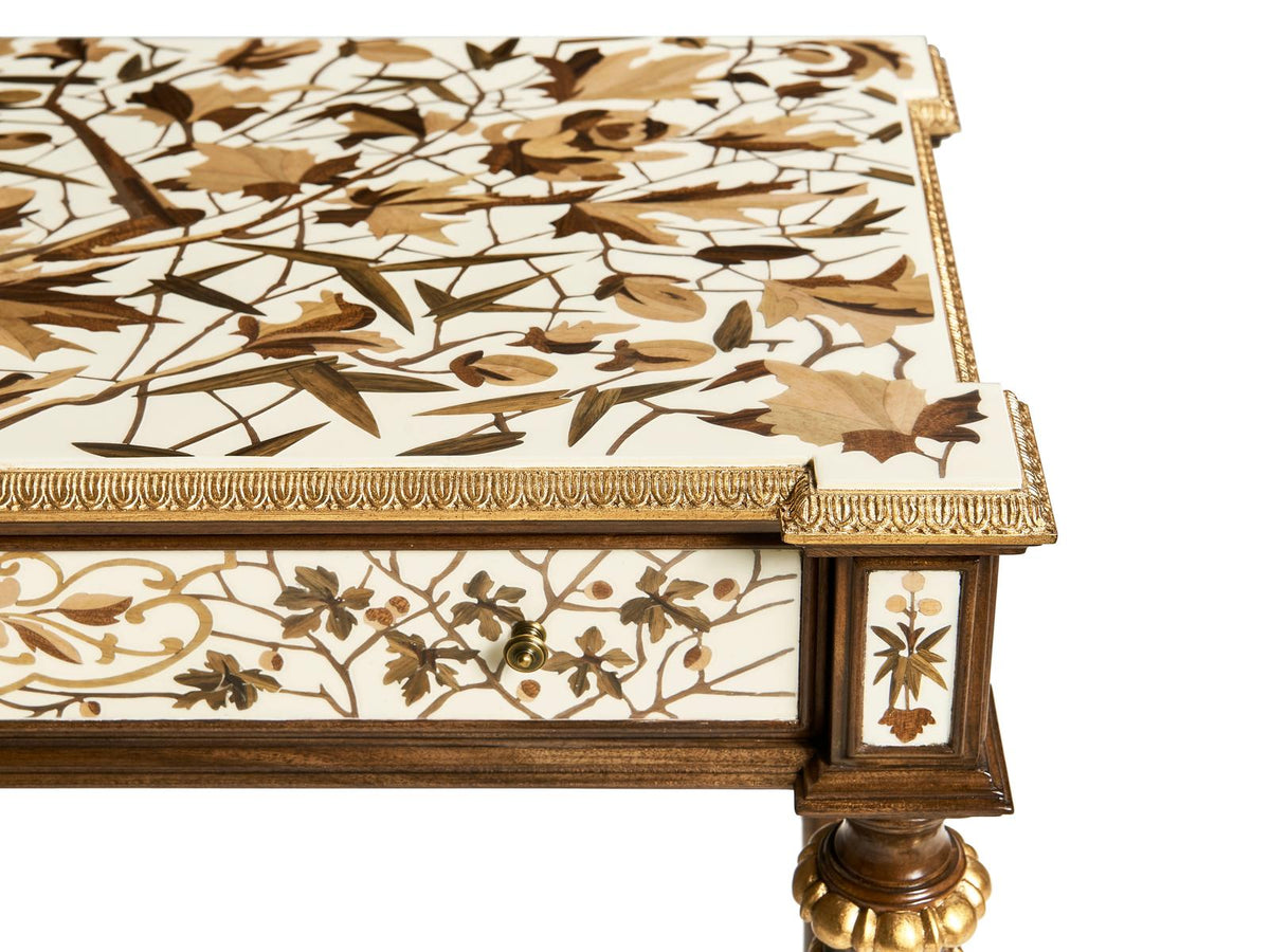 Trianon Rectangular Oak Leaf Parquetry Console Table